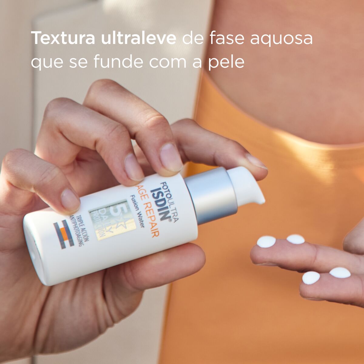 Protetor Solar Antiaging ISDIN - Fusion Water Age Repair FPS50 50ml