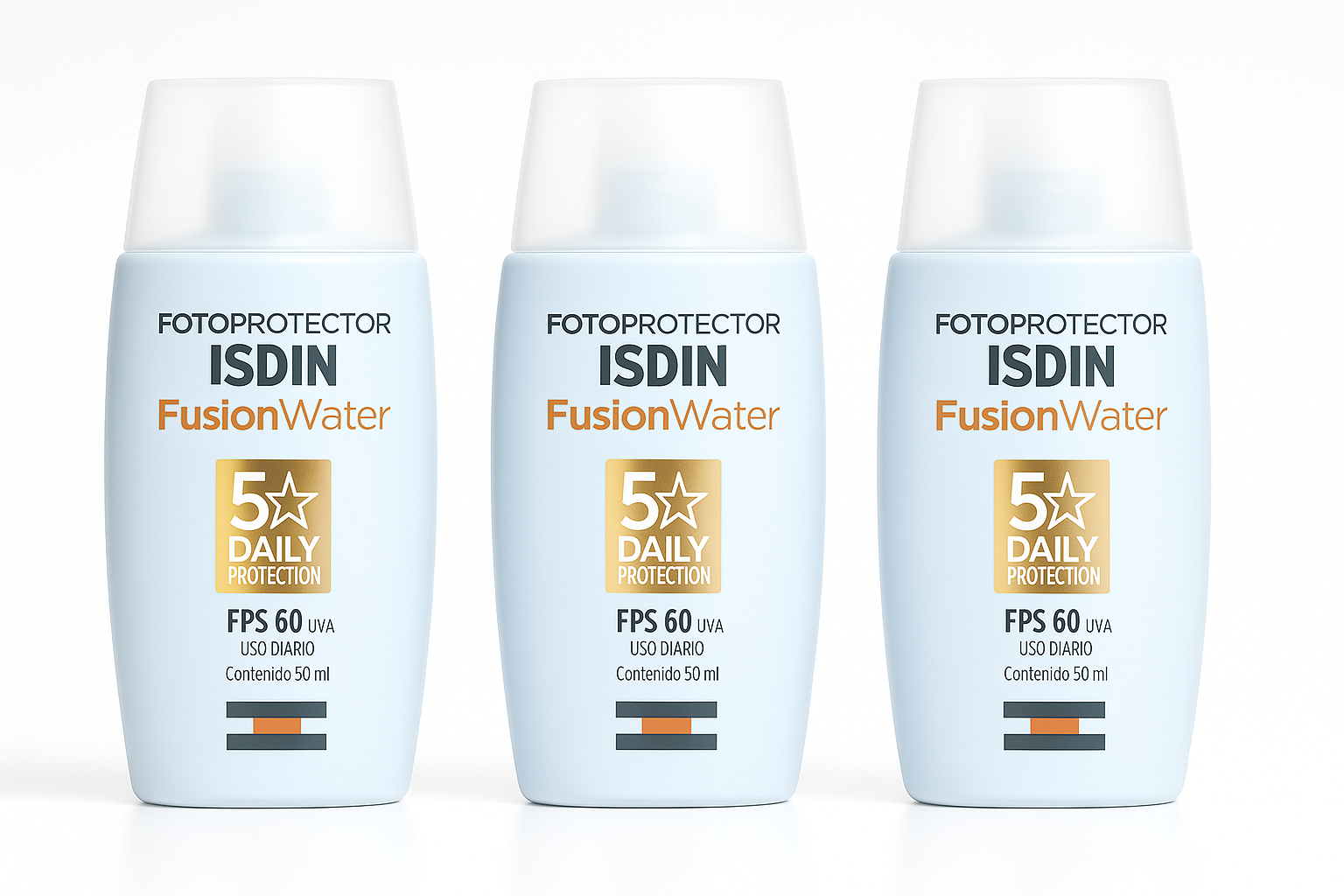Kit com 3 Unidades Isdin Fusion Water 5 Stars 50ml